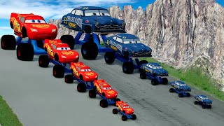 TRANSPORTING PIXAR CARS amp FRUITS WITH COLORED amp JOHN DEERE VS CLAAS VS TRACTORS  BeamNGdrive 983 [upl. by Kittie]