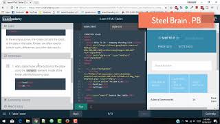 LEARN HTML  CODECADEMY  Html tables  lesson no 9 to 13 by Steel Brain  PB and c [upl. by Ahsaelat]