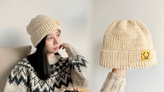 Tunisian Hat Crochet Tutorial 超简单的阿富汗针编织毛线帽，尺寸调整很方便，模拟棒针编织效果crochet tunisian crochethat [upl. by Lodie]