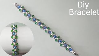 How to make Bracelet with beads  Diy beaded bracelet easytutorials braceletmaking [upl. by Ijok582]