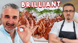 Joshua Weissmans Spaghetti And Meatballs Recipe Italian Chefs Reaction [upl. by Atiram870]