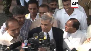 Presidentelect Sirisena leaves Election Commissioner after being declared the winner [upl. by Jacqui]