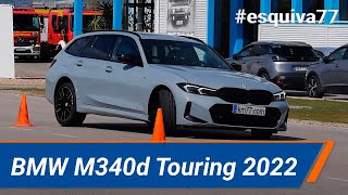 BMW M340d Touring 2023  Maniobra de esquiva moose test y eslalon  km77com [upl. by Appilihp137]