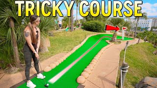 This Mini Golf Course is SUPER HARD To Get a Hole In One [upl. by Anyl339]