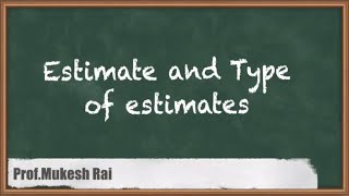 Estimate and Type of Estimates  Miscellaneous Topics  GATE Construction Materials and Management [upl. by Bloom]