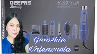 UNBOXING AND REVIEW GEEPAS HAIR STYLER 8 IN 1 GEMSKIE [upl. by Loriner663]