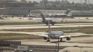 KLAX C17 Globemaster III landing on runway 25L [upl. by Helm]