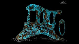 Stratocaster Pickguard HSS Blue patina 2 [upl. by Aitnahc175]