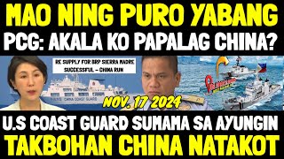 YABANG NI MAO NING NAUBOS US COAST GUARD SUMAMA NA TAKBOHAN CHINA COAST GUARD PATI CHINA MILITIA [upl. by Sylvie]