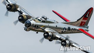 B17 and P51 Low Flybys  No Music  Thunder Over Michigan 2021 [upl. by Retsae776]