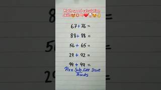 math speed calculation skills🤩🧠❤🔥 maths addition multiplication mathstricks mathematics foryou [upl. by Saunderson]