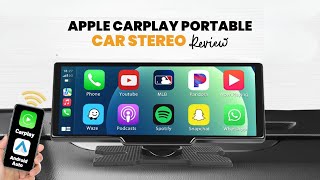 Hikity 1026quot Portable Car Stereo 25K Dash Cam amp 1080P Backup Camera  Carplay Screen Review [upl. by Alleoj192]