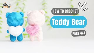 721  Teddy Bear With Heart Amigurumi 44  How To Crochet Character Amigurumi  AmiSaigon [upl. by Norrahs]