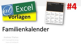 Familienkalender  ExcelVorlage mit Jahresplaner [upl. by Notxap]