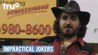 Impractical Jokers  Rodeo Champ Dragged Through The Mud Punishment  truTV [upl. by Erdried]