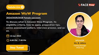 Amazon WoW Program  202420252026 female passouts  FACE Prep Placement Training Webinar 2 [upl. by Elleinet]