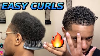 AFRO TO CURLS  MENS CURLY HAIR ROUTINE  How To Make Hair Curly [upl. by Karie870]