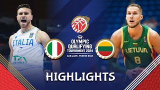 Lithuania 🇱🇹 too strong for Italy 🇮🇹 in SemiFinals  Highlights  FIBA OQT 2024 Puerto Rico [upl. by Christiansen]