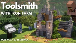 TOOLSMITHS HOUSE amp IRON FARM  Minecraft Tutorial  Java amp Bedrock 121 [upl. by Anairuy]