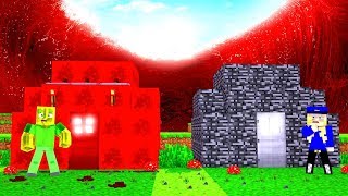 REDSTONE HAUS vs BEDROCK HAUS  Minecraft TSUNAMI [upl. by Gianna]