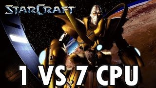 StarCraft Brood War  Protoss vs 7 Random Computer  Map Big Game Hunters Walkthrough [upl. by Clova]