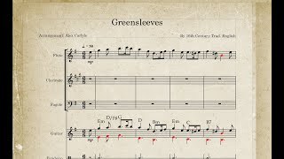 Greensleeves By 16th Century Trad English Arrangement Alex Carlyle strings and woods [upl. by Killion]