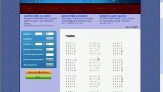 Add Sub Mult Div Worksheet Generator Demo [upl. by Balthasar]