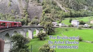 panoramic train rideThe Brusio arch bridge [upl. by Anihsat]