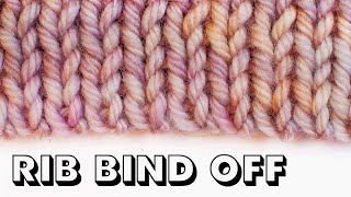 ITALIAN TUBULAR BIND OFF Perfect Rib Bind Off [upl. by Esyned]