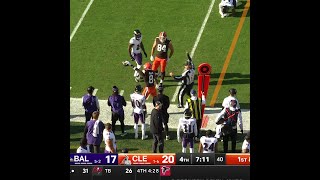 Elijah Moore catches for a 15yard Gain vs Baltimore Ravens [upl. by Sadnalor242]