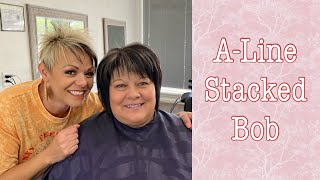 How To Style Stacked ALine Hair Bob  Stacked A Line Bob Haircut [upl. by Anaiek]