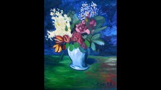 Flowers and Vase Oil Painting by Paul Cumes [upl. by Linden]