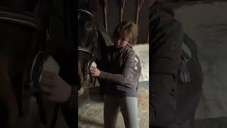 Vlog of a day at the yard showing tacking up feeding etc [upl. by Ahsyle]