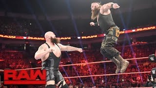 Ring Collapses during Big Show vs Braun Strowman Raw April 17 2017 [upl. by Aiekal]