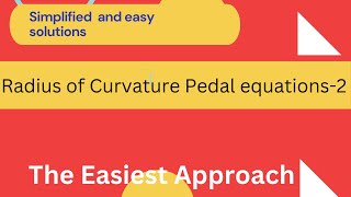 Radius of Curvature for Pedal Equations [upl. by Divadnhoj901]