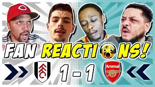 ARSENAL FANS DEVASTATED 😫 REACTION TO FULHAM 11 ARSENAL  PREMIER LEAGUE FAN REACTIONS [upl. by Syst]