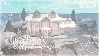 blush christmas winter hillside mansion exterior  no large plot  bloxburg house build [upl. by Nwhas]