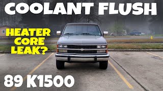 89 K1500  finding a heater core leak flushing coolant [upl. by Niar]