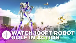 100ft Robot Golf NEW GAMEPLAY on PS4 [upl. by Loos]