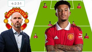 Man United vs Arsenal Jadon Sancho STARTS  Strong 433 Potential Lineup  PreSeason 202425 [upl. by Eseilanna]