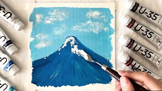 Easy Painting Idea for Fuji Mountain in Autumn art painting paintingtutorial acrylicpainting [upl. by Luapnaes]