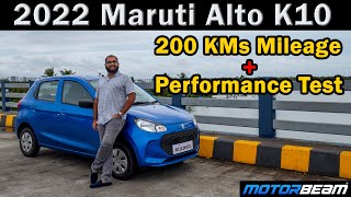 Maruti Alto K10 AMT  200 KMs Mileage Test  MotorBeam [upl. by Yddet]