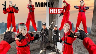 PARKOUR VS MONEY HEIST 6  POLICE No ESCAPE for BAD GUYS chase concludes now BELLA CIAO REMIX [upl. by Amled]