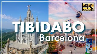 Tibidabo Barcelona Amusement Park Funicular amp Church 4k [upl. by Noiztneb]