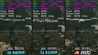 Core i3 9100F vs Core i5 9400F vs Ryzen 5 2600  Testing Games [upl. by Kcirevam634]