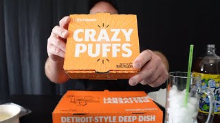 LITTLE CAESARS PIZZAPIZZA MUKBANG ASMR EATING SOUNDS [upl. by Aisinut]