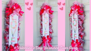 VALENTINES ❤️YARDSTICK DOOR SWAG  WREATH DIY ❤️WOODLAND RUFFLES amp POOF NEW 2024 CRAFTS [upl. by Most141]