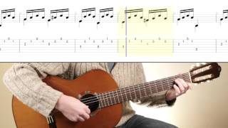 Study In A Minor  D Aguado Simple classical guitar piece with score and TAB [upl. by Refinnej]