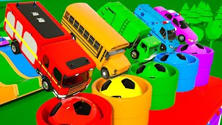 Wheels on the Bus  Rain Rain Song  Toy Firetruck to Real Fire Truck  Nursery Rhymes amp Kids Songs [upl. by Brew]