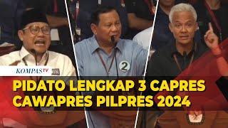 FULL Pidato Lengkap 3 Capres Cawapres di KPU Usai Mendapat Nomor Urut Pilpres 2024 [upl. by Harl]